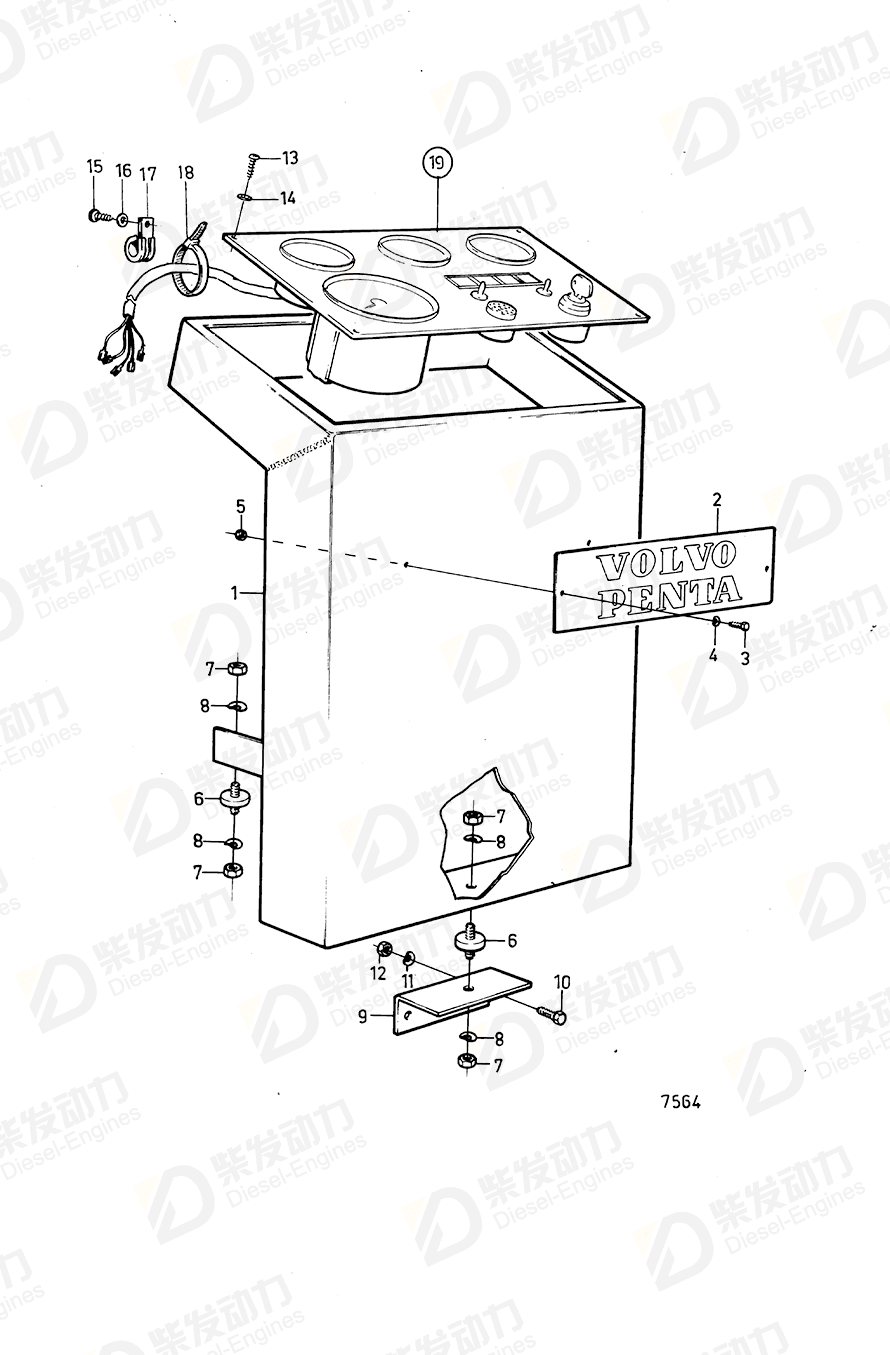 volvo penta Bracket 847052 Drawing volvo penta Bracket 847052 Drawing